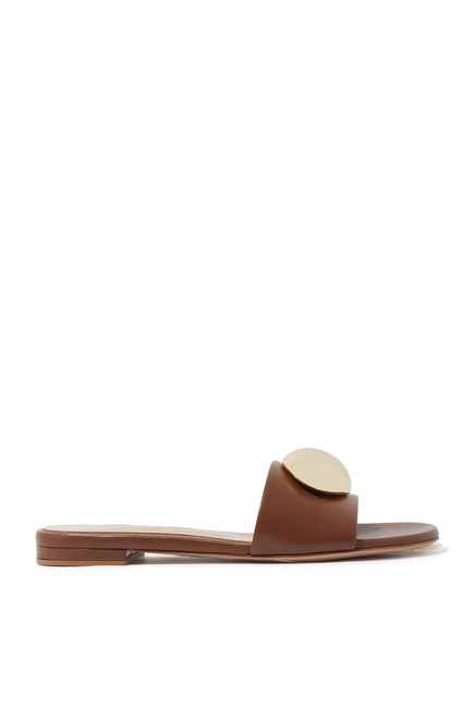 Spheral Flat Leather Sandals